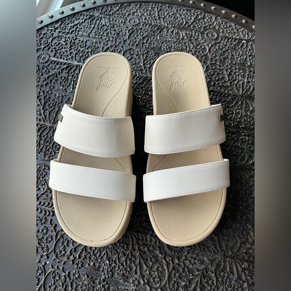 REEF HORIZON BANDED PLATFORM SANDALS IN CREAM 7 - Picture 8 of 10